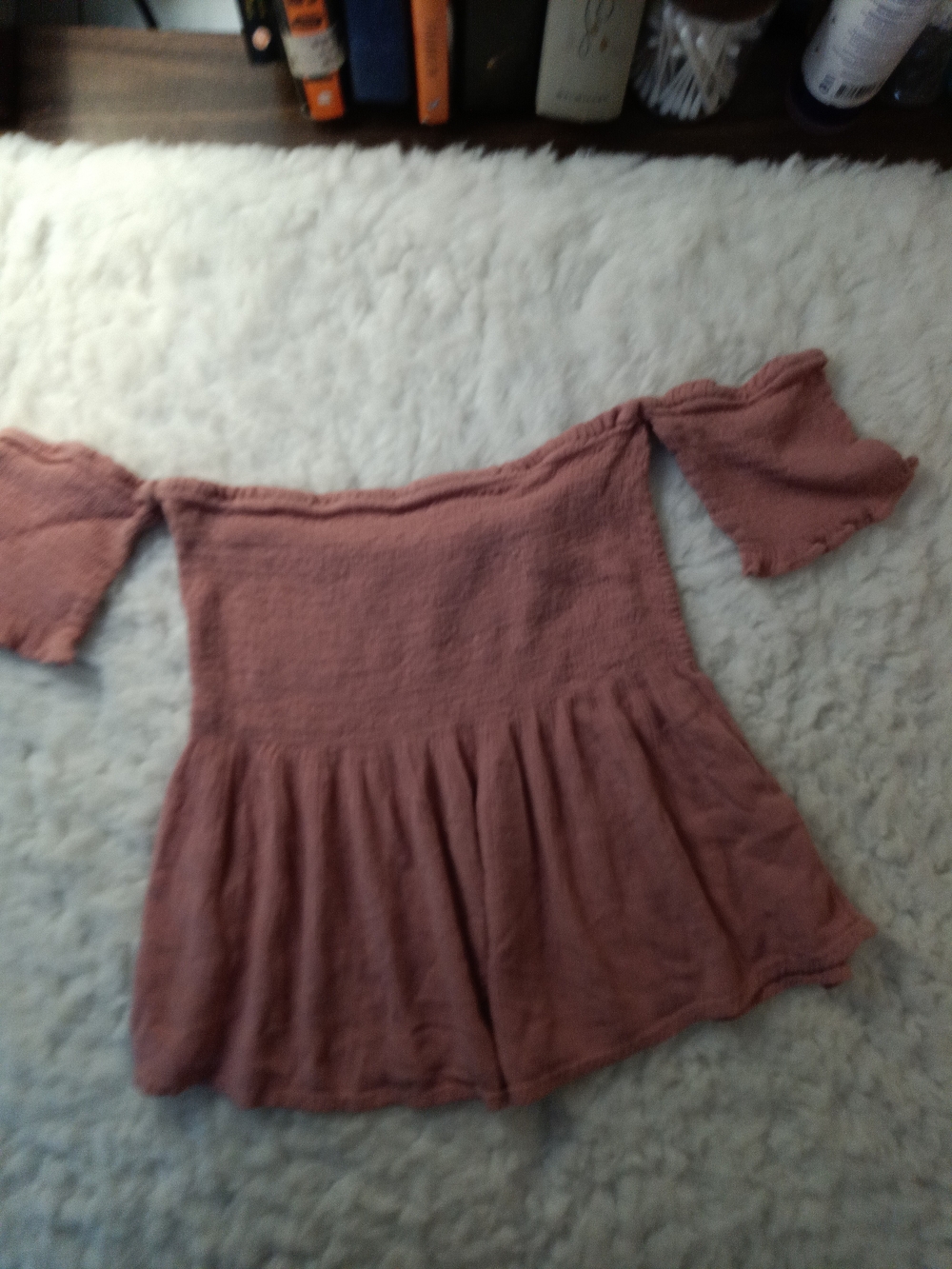 Off-Shoulder Rose Pink Peplum Women’s Top